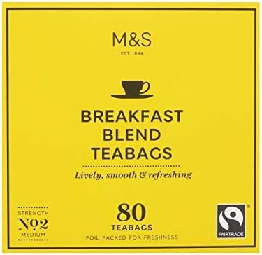 M&S Marks and Spencer, Breakfast Blend 80 Tea Bags (1 Pack) NEW - USA Stock