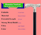 Antique Brass Walking Stick Deluxe Walking Cane Beautiful Brass Silver Handle Walking Stick for Men and Women Gift