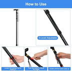 supregear Folding Cane, 5-Level Adjustable Height Walking Stick Lightweight Collapsible Portable Travel Cane with Wrist Strap and T Handle for Elderly Disabled Men Women