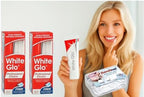 White Glo Extra Strength Whitening Toothpaste Professional Choice 100ml - 2 Packs with Sanitral 50 Pcs Dental Floss Stick Included as a Gift