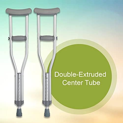 McKesson Pediatric Aluminum Underarm Crutches, 4' to 6" User Height, Weight Capacity 175 lbs
