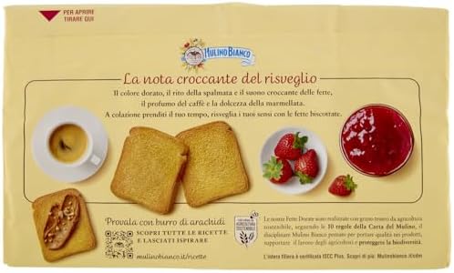 Mulino Bianco Fette Biscottate Le Dorate 72 Fette 630g - Rusks Golden - Made In Italy