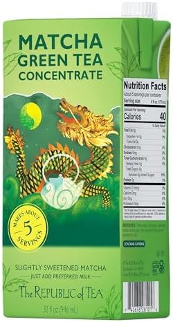 The Republic of Tea – Matcha Green Tea & Republic Chai Black Tea Concentrate Variety Pack, 2 Cartons – 32 fl oz (5 Servings Each), Latte Mix Sampler, Naturally Caffeinated, Gluten Free