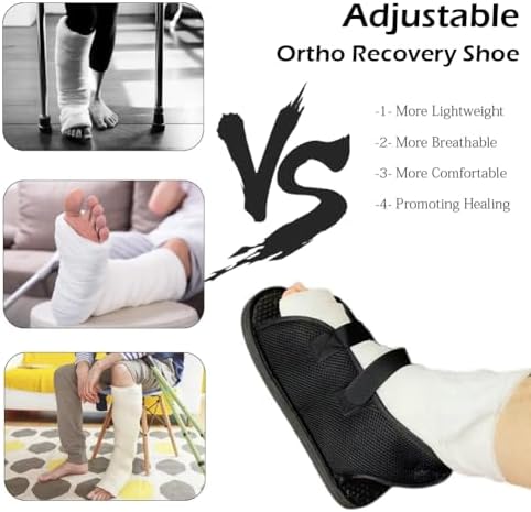 haozaikeji Open-Toe Plaster Shoe Post Surgery Walking Boot Medical Cast Shoe Foot Fracture Support for Foot Injuries Sprains Ankle Fractures Diabetic Feet Ulcers