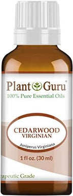Cedarwood (Virginia) Essential Oil 1 oz / 30 ml 100% Pure Undiluted Therapeutic Grade for Skin, Body and Hair Growth. Great for Aromatherapy Diffuser and DIY Soap Making