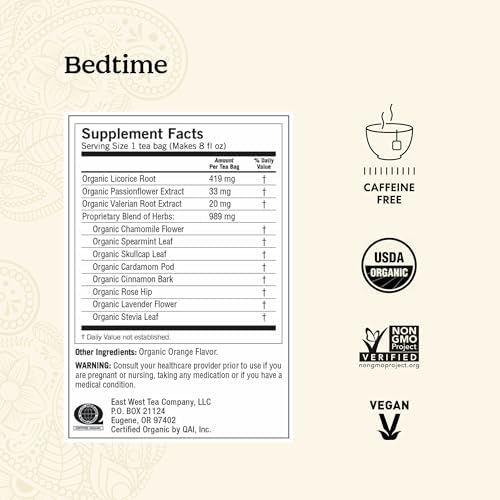 Yogi Tea - Bedtime (6 Pack) - Supports a Good Night’s Sleep - Tea with Passionflower, Chamomile, Valerian Root, and Lavender - 96 Organic Herbal Tea Bags