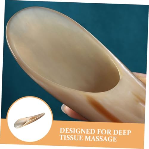 Natural Buffalo Horn Gua Sha Scraper Tool for Scalp Massage Smooth Tissue Massager for Myofascial Release for Neck and Back Relaxation