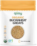 Quay Naturals Organic Buckwheat Groats 1.5 lb | Gluten-Free Ancient Grain Alternative | Non-GMO, Whole Buckwheat Groats, Vegan | Ideal for Hot Cereal, Porridge, Salads & Baking