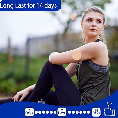 25Pack Freestyle Bandage for Libre 3 Sensor Covers Waterproof 14 Days Overpatch Tape CGM Adhesive Patches Without Hole, Beige