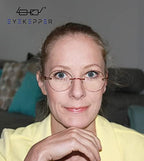 Eyekepper Frameless Reading Glasses Women - Round Rimless Readers Men Red +1.25