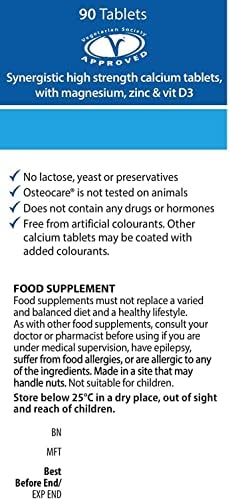 Vitabiotics Osteocare Calcium 800mg with Vitamin D3, Magnesium, and Zinc - Bone Health and Immunity Multivitamin Supplement for Men and Women - 90 Tablets