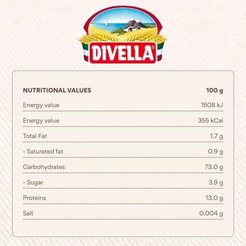 Divella Fusilli Pasta #40, 16 oz. (Rotini Pasta - Pack of 2) - Authentic Italian Pasta Made with Durum Wheat Semolina, Perfect 'Al Dente' Texture for Every Dish