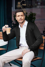 COOFANDY Men's V Neck Cardigan Sweater Casual Lightweight Button Down Knitted Cardigan Sweater