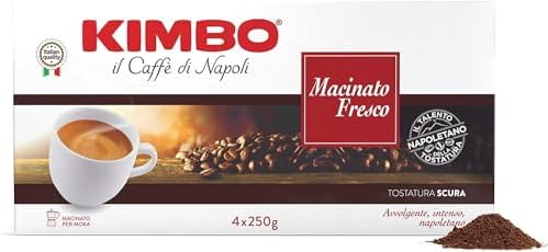 Kimbo Macinato Fresco 4 buste da 250g Imported from Italy