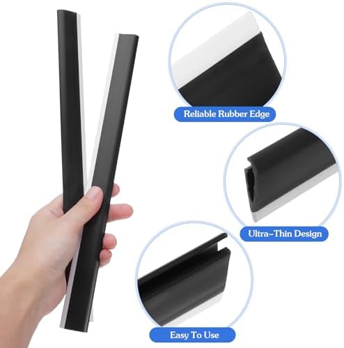 Toyvian 2pcs Plastic Strip Replacement for Dustpan Edge - Garbage Shovel Closing Edges Straps Protector Replacement Soft Pressing Strips for Garbage Shovel Repair Accessories, Black