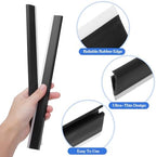 Toyvian 2pcs Plastic Strip Replacement for Dustpan Edge - Garbage Shovel Closing Edges Straps Protector Replacement Soft Pressing Strips for Garbage Shovel Repair Accessories, Black