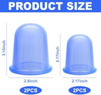 Silicone Cups for Cupping Therapy Included 4 Pcs Cups and 1 Pc Bag,Cupping Kit for Massage Therapy,Cellulite Reduction Vacuum Cup(Blue)