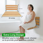 20 Inches Extra Long Wall-Mounted Folding Shower Seat, Foldable Shower Stool, Suitable for Seniors Disable(ADA Compliant), Shoe Bench Bathtub Stool. Maximum Capacity 440 lb