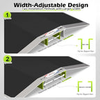 2pc×12"L×1.6"H Bridge Threshold Ramps for Doorways, Fits 2.8–5.1" Wide Thresholds with Adjustable Support Bars,Non-Slip Aluminum Wheelchair Ramps for Home Steps,Sliding Door Ramp for Wheelchair