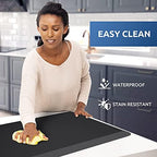 KitchenClouds Kitchen Mat Cushioned Anti Fatigue Rug 17.3"x28" Water Resistant, Non Slip, Standing and Comfort Desk/Floor Mats for House Sink Office (Black)