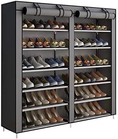 Generic 6 Tier Shoe Rack, Shoe Storage Hold up to 36 Pairs Shoes With No-woven Fabric Cover (Grey)