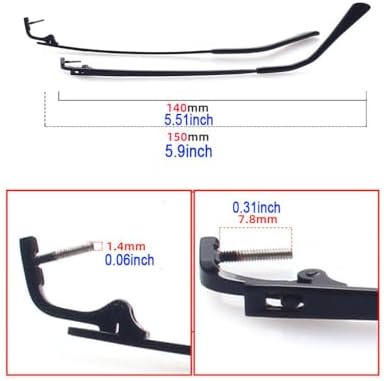 QYAJS 1 Pair Metal Frame Arms Rimless Glasses Legs Eyeglass Replacement Temple Eyewear (Single Hole)