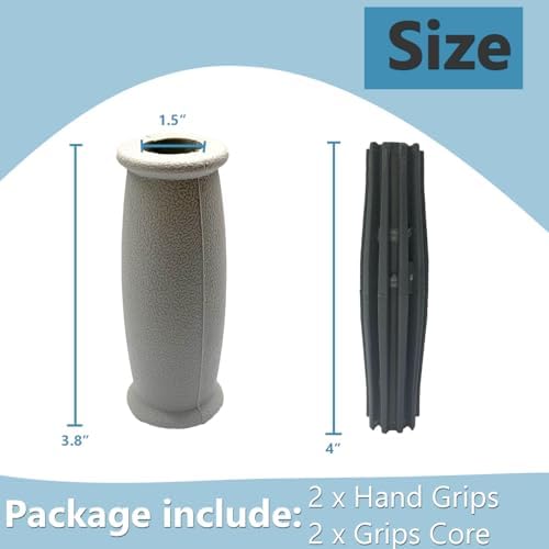 Crutch Solid Hand Grip, Replacement Cane Crutch Handgrips, 2 Pcs, Gray
