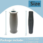 Crutch Solid Hand Grip, Replacement Cane Crutch Handgrips, 2 Pcs, Gray