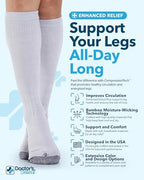 Doctor's Select Bamboo Viscose Light Compression Socks for Women & Men - 3 Pairs, 8-15 mmHg Compression Socks, Knee High