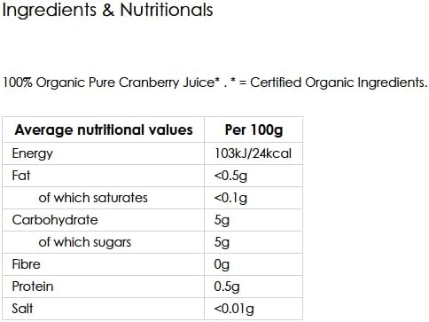 Biona Organic - Cranberry - Pure Pressed Juice - 750ml