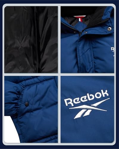 Reebok Mens Winter Jacket - Heavyweight Insulated Mens Winter Coat - Wind Water Resistant Quilted Puffer Jackets for Men