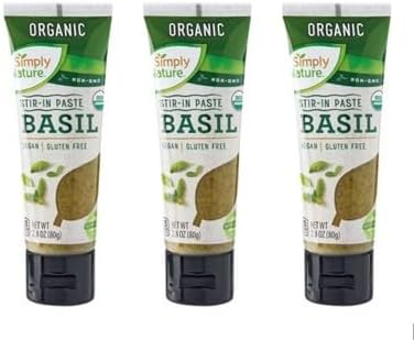 Simply Nature Organic Basil Stir in Paste - 2.8 oz (80g) | 3-pack, 2.8 oz x 3
