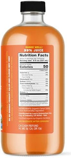 Lucy’s Family Owned - AMERICAN CARROTS Organic 99% Pure Carrot Juice, 34 oz. Glass Bottle (Fresh Pressed and Pasteurized)