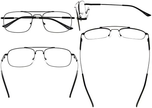 Eyekepper Mens Womens Memory Titanium Reading Glasses Bendable Bridge And Temple Readers (Black,+3.50)