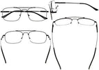 Eyekepper Mens Womens Memory Titanium Reading Glasses Bendable Bridge And Temple Readers (Black,+3.50)