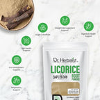 Dr. Herbalist Licorice Root Powder - 200g, Glycyrrhiza Glabra, Supports Digestive Health & Immunity