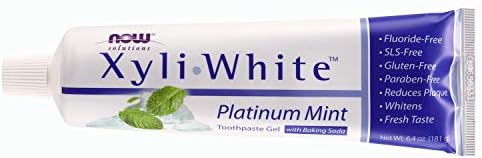 NOW Solutions, Xyliwhite™ Toothpaste Gel, Platinum Mint, Cleanses and Whitens, Fresh Taste, 6.4-Ounce