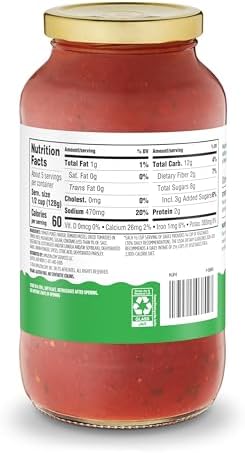 Amazon Grocery, Mushroom Pasta Sauce, 24 Oz