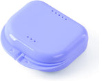 JMU Retainer Case with Vent Holes, Mouth Guard Case Dental Storage Container (Purple)