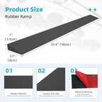 1.0" Rise Rubber Threshold Ramp for Doorways, Wheelchair Ramp for Home Entrance, Door Threshold Ramp for Wheelchairs, Walkers, Scooters, Strollers – Cuttable & Non-Slip Rubber Door Ramp