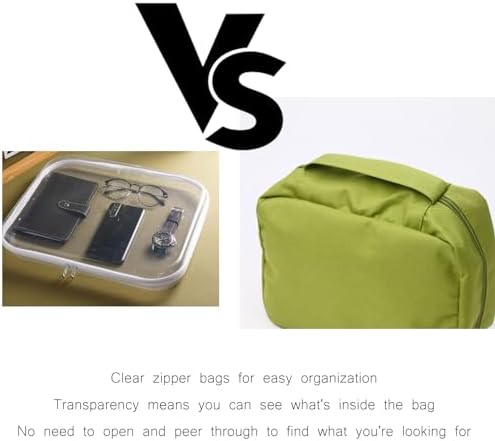 Generic Glamanizer Transparent Cases for Snacks, Hard Clear PVC Double Zipper Pouches Travel Case, for Vacation, Bathroom and Organizing