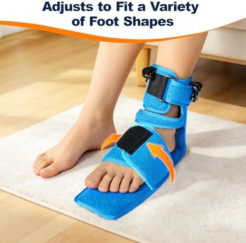 Upgraded Plantar Fasciitis Night Splint for Plantar Fasciitis Relief, Adjustable Plantar Fasciitis Brace for Achilles Tendonitis Heal Spur Foot Drop Pain Relief, Free Size for Men and Women