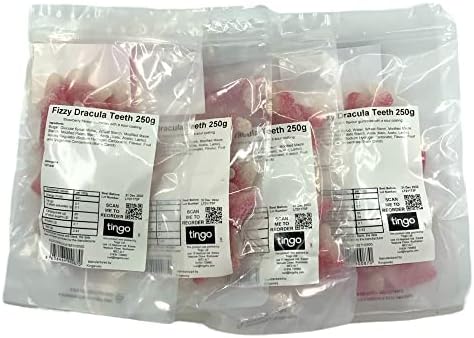 Dracula Vampire Teeth - Fizzy Fangs Sour Jelly Sweets - Party Bag Kingsway 1kg