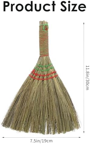 Natural Wisk Broom Small Soft Broomstick Brush Multi Surface Hard Cleaning Tool Supplies for Household Sweeping Indoor Outdoor Floor Home Office Kitchens