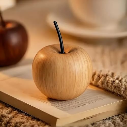 4Pcs Apple-Shaped Essential Oil Diffusers, Mini Reed Diffuser for Home Car Office Aromatherapy, Light Brown (No Oil) (Light Brown)