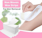 Beauty7 Non Woven Stripes 200 Wax Strips for Warm Wax Sugar Paste 2.7''x8'' Disposable Depilatory Paper Tear-resistant Hair Removal Tool Depilation for Leg Chest Back Under Arm for Women and Men