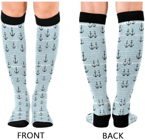 SHJI Compression Socks for Women Sock Men Knee High Stockings for Running Athletic Hiking Cycling