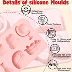 Stiesy 2 Pcs 6-Shape School Silicone Molds Stationery Book Fondant Cake Mold for DIY Chocolate Candy Baking Soap Pudding Creative Dessert Snacks Craft