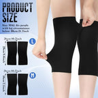 Geyoga 4 Pairs Knee Warmers for Women Men Breathable Leg Warmers Knee Brace Pad Leg Compression Sleeve for Cycling Running(Black,Medium)