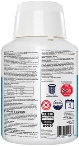 HTH 42047 Pool Care 1" Chlorine Tabs, Swimming Pool Sanitizer with Added Clarifier - Eliminates Bacteria & Algae, Makes Water Clean & Crystal Clear, Sanitizes & Protects - Slow Dissolving, 5 lbs